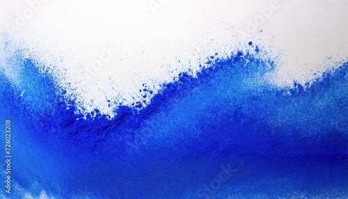 closeup image of cobalt blue colorant powder texture on white paper background / wallpaper, 