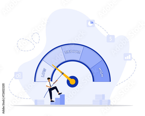 Risk management concept illustration. Suitable for landing page, ui, web, App intro card, editorial, flyer, and banner.