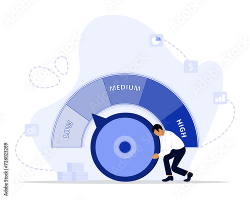 Risk management concept illustration. Suitable for landing page, ui, web, App intro card, editorial, flyer, and banner.