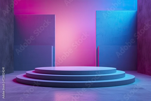 podium with gaming background  mockup display stand for product presentation  hyper detailed  photorealistic  16K  ultra realistic  no watermark - generative ai