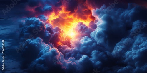 Fiery Cloud Phenomenon in Dramatic Sky