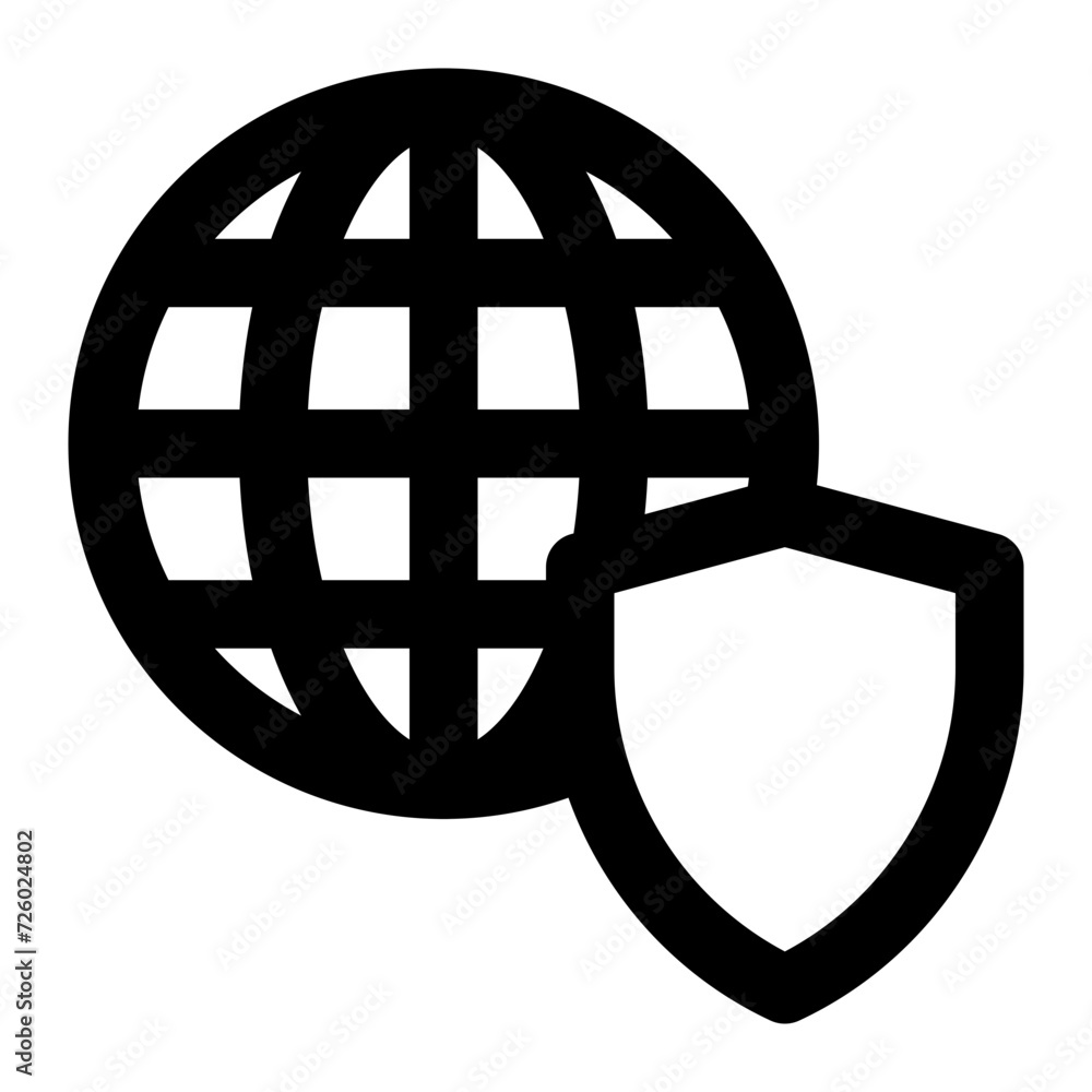 Network security icon with outline style. Network security icon with outline style.