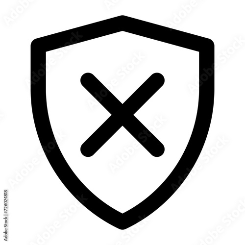 Unsafe icon with outline style.