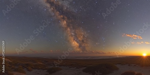 Galactic Core Over Desert Landscape: A Starry Night's Dream