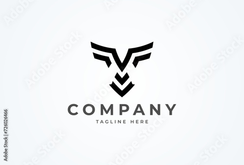 Initial F or FF wing logo design. modern letter F with wing combination. vector illustration