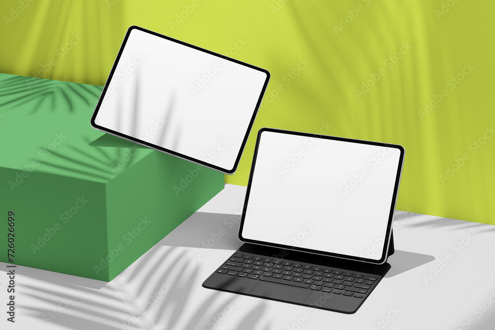 3d tablet mockup with shadow background 3d tablet mockup with shadow background
