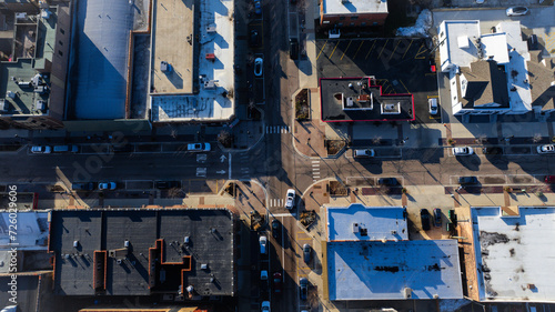 Drone view downtown Wheaton  © Joshua 