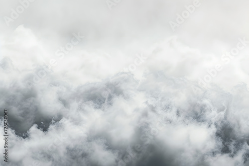 a white hazy fog background with some grey clouds