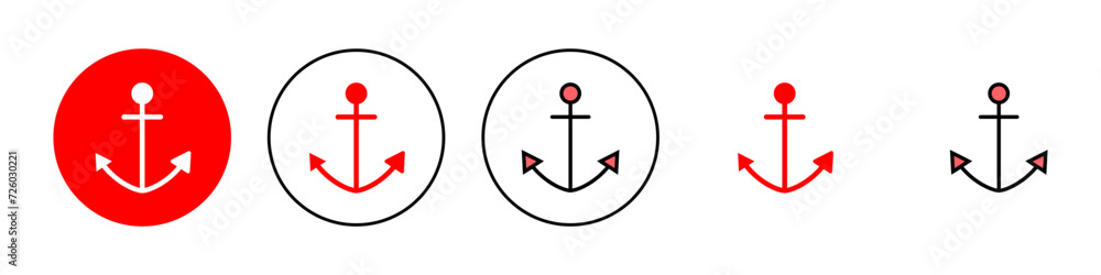 Anchor icon set illustration. Anchor sign and symbol. Anchor marine icon. Anchor icon set illustration. Anchor sign and symbol. Anchor marine icon.