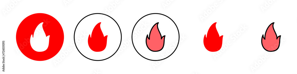 Fire icon set illustration. fire sign and symbol Fire icon set illustration. fire sign and symbol