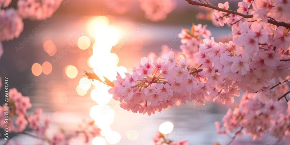 Sunset Cherry Blossoms