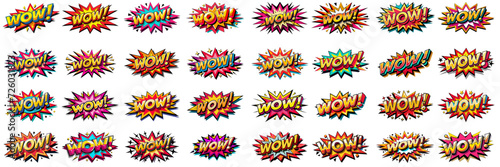 Sticker style, Colors editable, 3D WOW text.