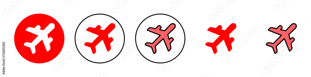 Obraz premium Plane icon set illustration. Airplane sign and symbol. Flight transport symbol. Travel sign. aeroplane