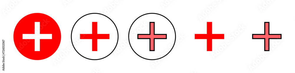 Plus Icon set illustration. Add plus sign and symbol Plus Icon set illustration. Add plus sign and symbol