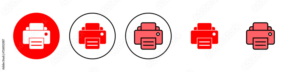 Print icon set illustration. printer sign and symbol Print icon set illustration. printer sign and symbol