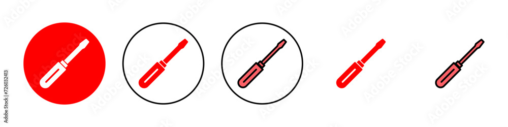 Screwdriver icon set illustration. tools sign and symbol Screwdriver icon set illustration. tools sign and symbol