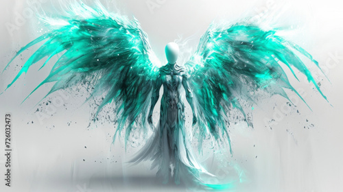 A quickwitted angel with vibrant teal wings representing the clever and strategic nature of the air element. They use their sharp mind to outsmart any foe that threatens their photo