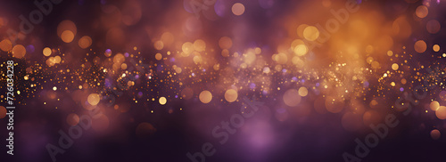  An abstract background with shiny glitter gold and purple confetti sprinkled all over 
