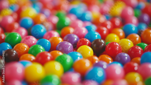 multi colored gum balls on a table