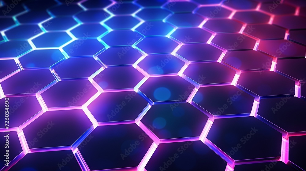 Hexagon pattern with glowing lights