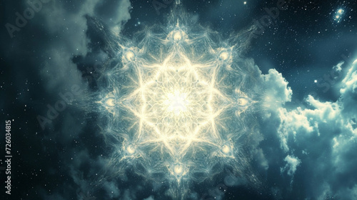 A celestial being in the form of a fivepointed star a symbol of the powers of the cosmos and the connection between heaven and earth.