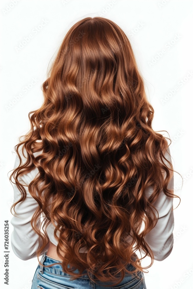 Fototapeta premium Luxurious Long Wavy Hair. Generative ai
