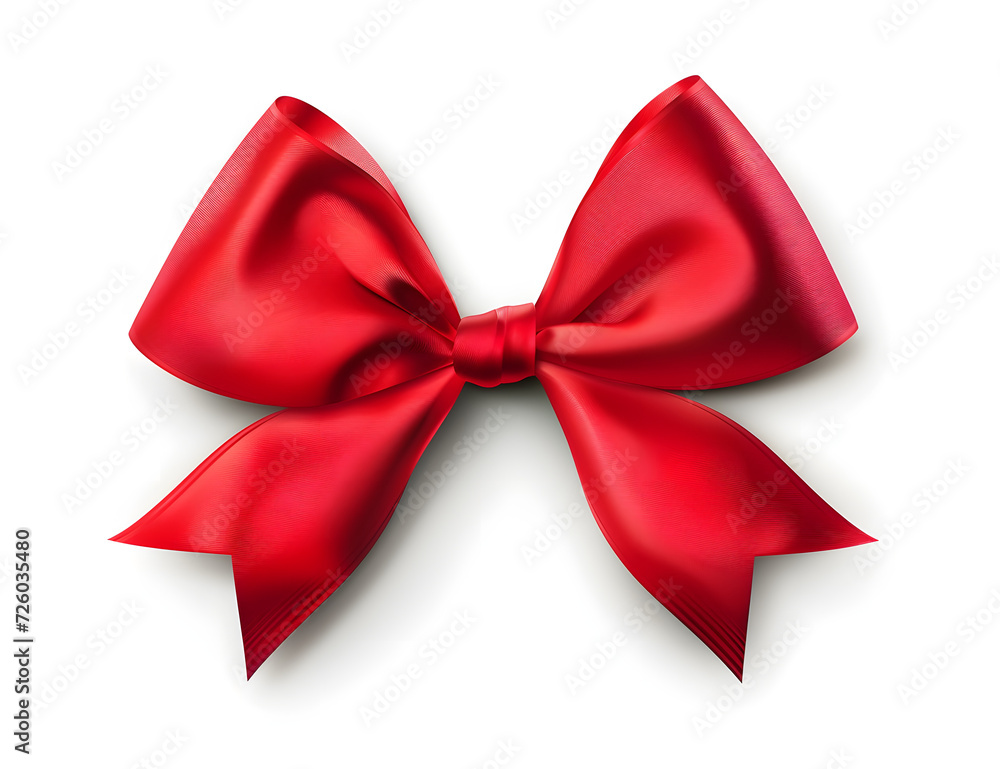 Naklejka premium red bow isolated on a white background