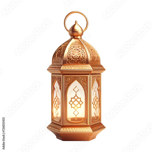classic golden lantern ornament ramadan kareem mubarak on transparent background