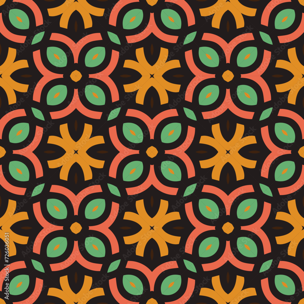 Fototapeta premium simple pattern abstract flower batik pillow carpet dress