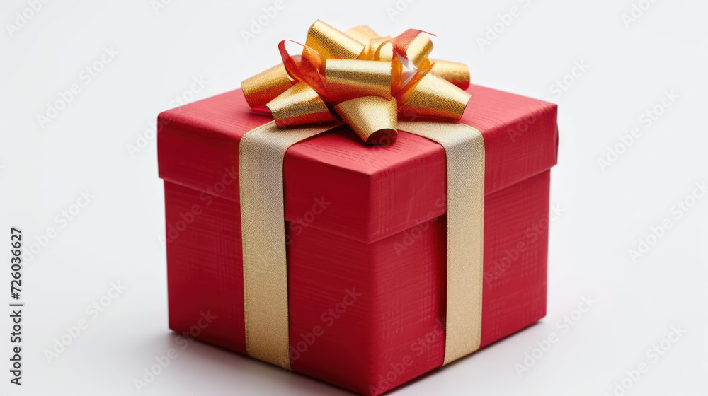 A gift box in a striking red hue adds a vibrant touch to the presentation A gift box in a striking red hue adds a vibrant touch to the presentation