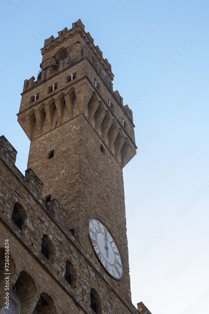 Torre del Palazzo Vecchio a Firenze, Italia