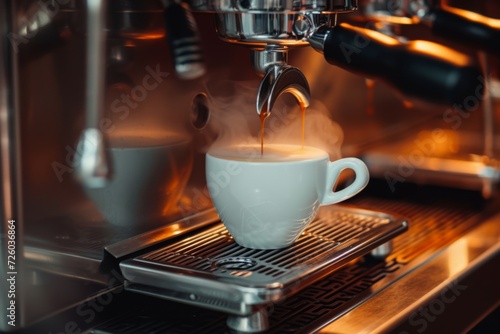 Espresso preparation in coffee machine