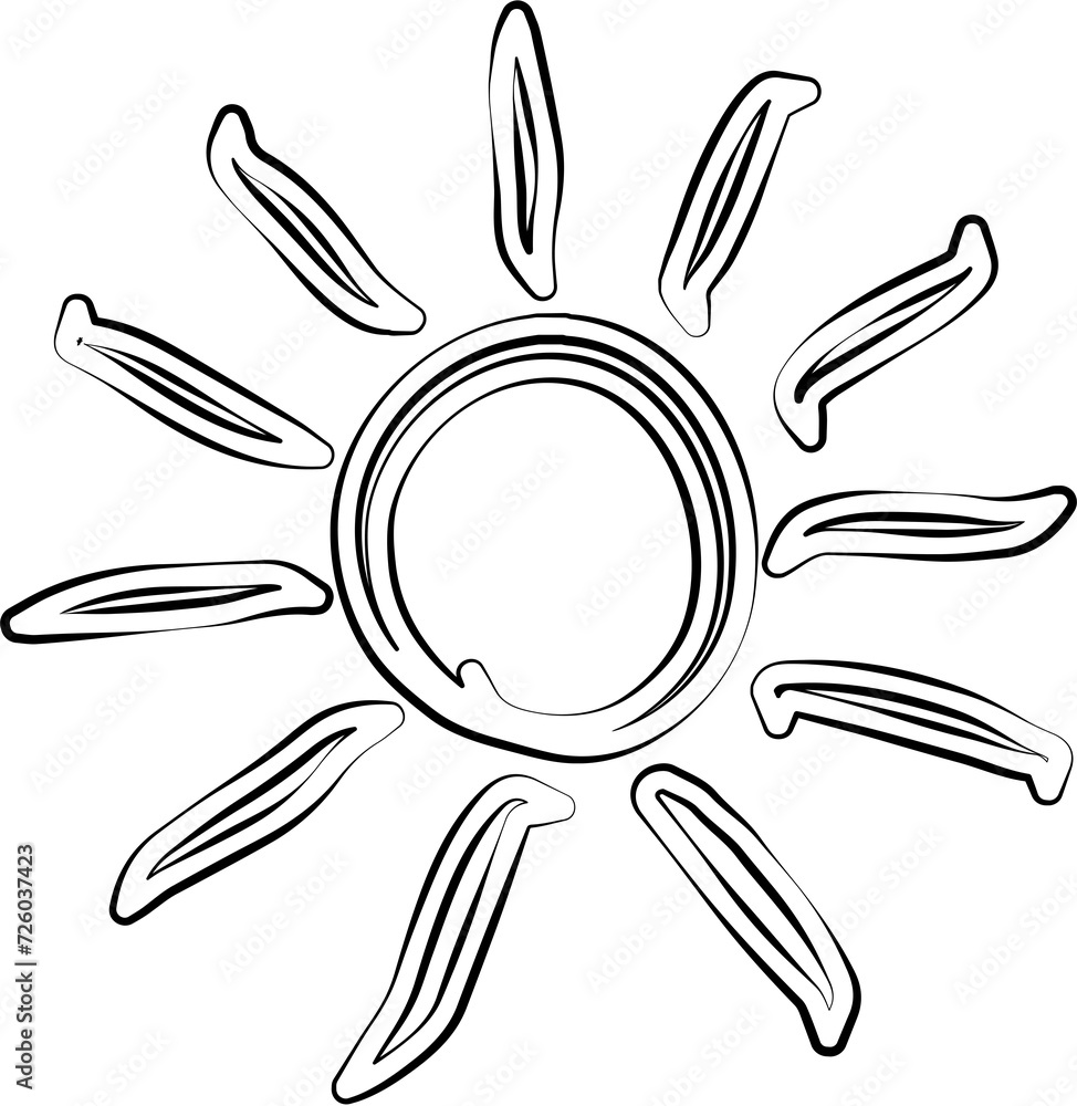 Sun symbols hand drawn. Summer icon design Sun symbols hand drawn. Summer icon design