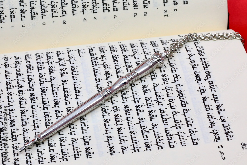 Open book with Hebrew text - Books of Moses