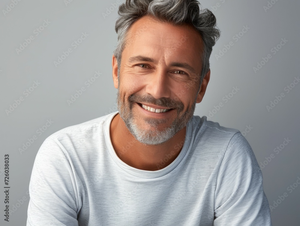 Studio portrait of a man. Background with selective focus and copy space Studio portrait of a man. Background with selective focus and copy space