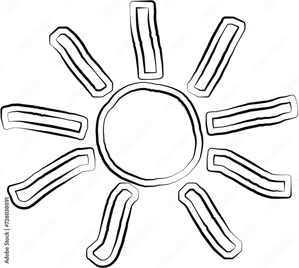 Sun symbols hand drawn. Summer icon design Sun symbols hand drawn. Summer icon design