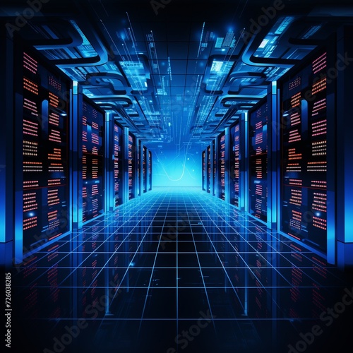 Data server center background photo