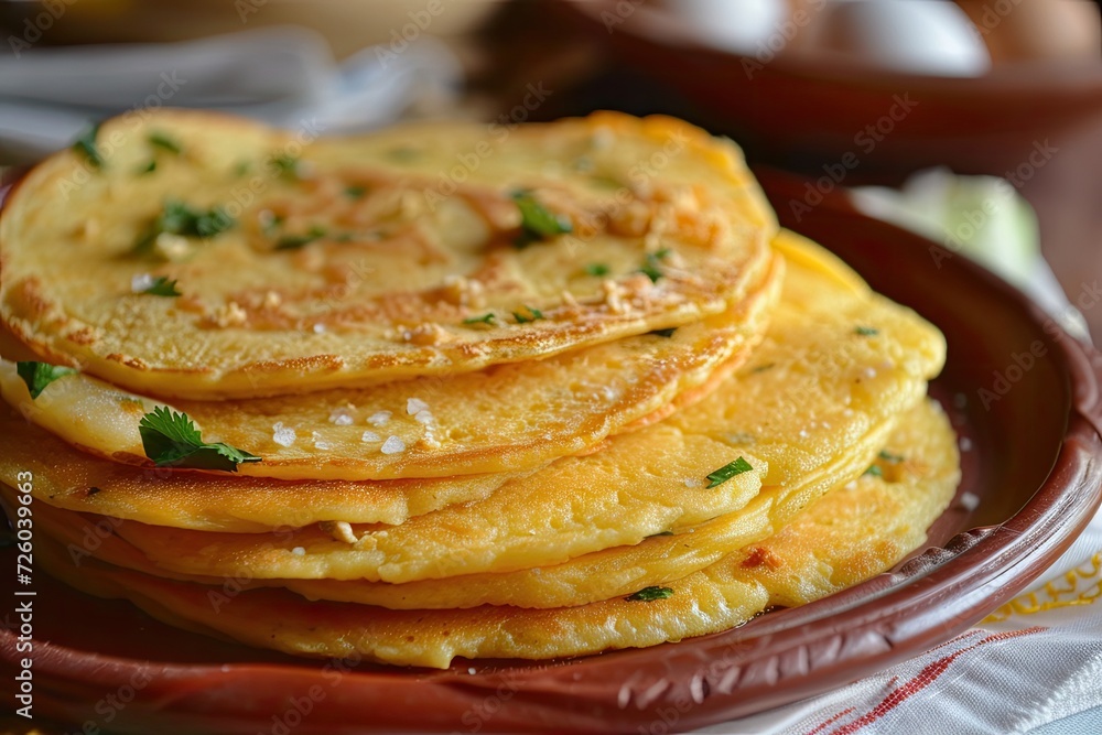 Healthy Brazilian pancake made with cassava flour and eggs Healthy Brazilian pancake made with cassava flour and eggs