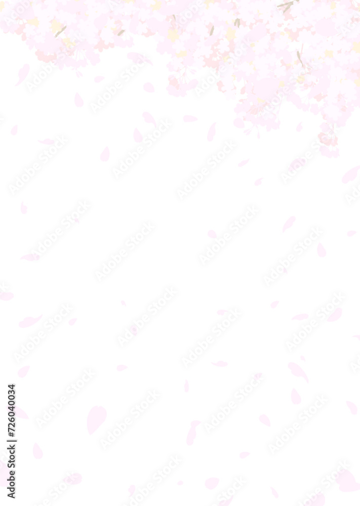 白い背景にふわふわした桜 ベクターイラスト 白い背景にふわふわした桜 ベクターイラスト