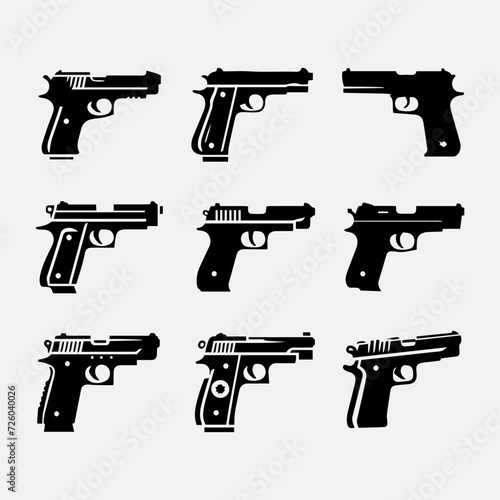 Gun illustration vector set template