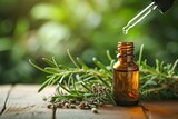 Beauty oil and natural remedies in a bottle with a dropper