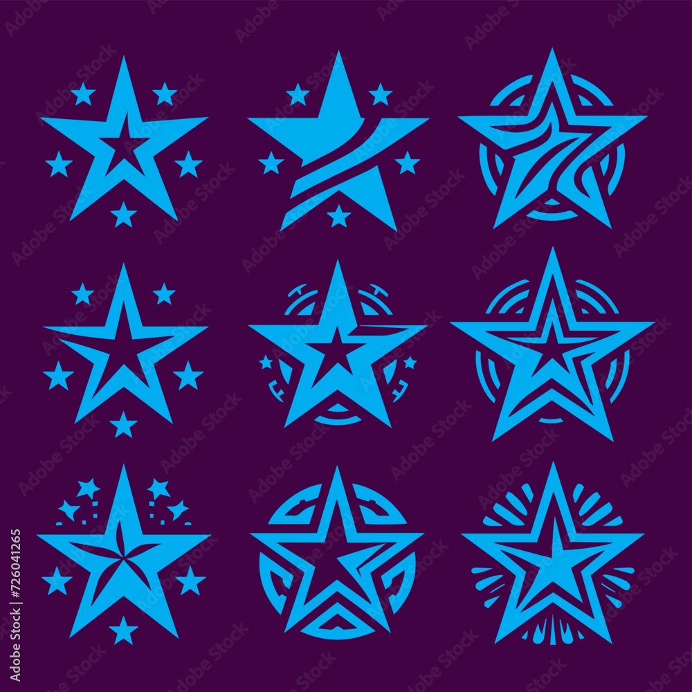 Vector Star logo icon set template Vector Star logo icon set template