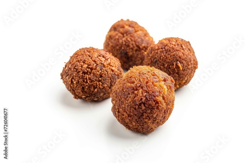 Organic falafel ball fried and isolated on white