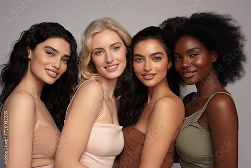 multiracial women and beauty are happy to have a variety of faces, bold chromaticity