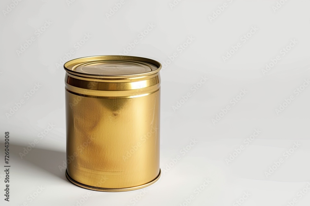 Blank gold can on white Blank gold can on white