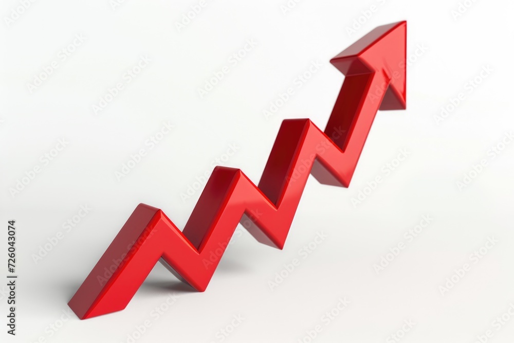 Red graph arrow, growth, finance and business concept. Red graph arrow, growth, finance and business concept.