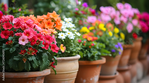 Beautiful flowers in pots