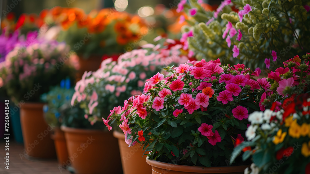 Beautiful flowers in pots