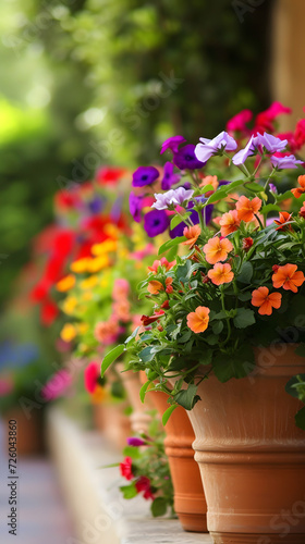 Wallpaper Mural Beautiful flowers in pots Torontodigital.ca