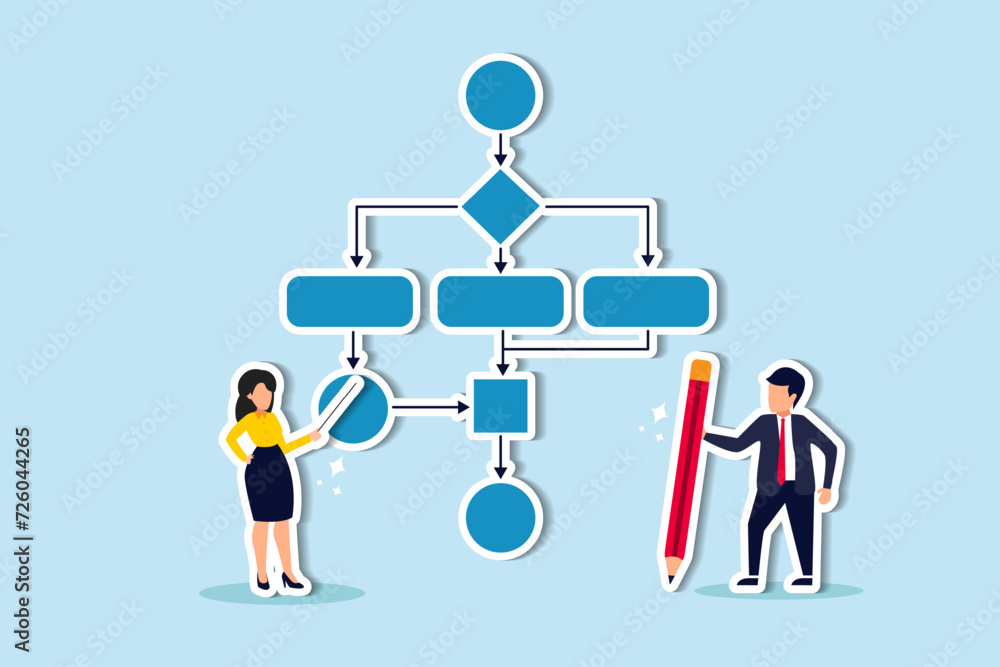 Business process, workflow diagram or model design, flowchart to get result, map or plan for business procedure, solution, strategy to implement concept, business people drawing workflow process. Business process, workflow diagram or model design, flowchart to get result, map or plan for business procedure, solution, strategy to implement concept, business people drawing workflow process.